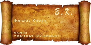 Boross Kevin névjegykártya